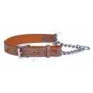 Ace Handcrafted ~ Adjustable PADDED Half check Genuine Leather Dog Collar (Tan Lining)